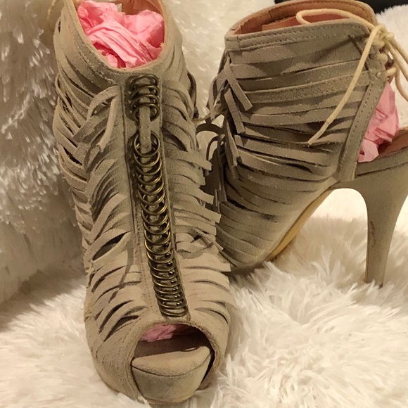 Peep Suede Stilettos - Picture 6 of 7